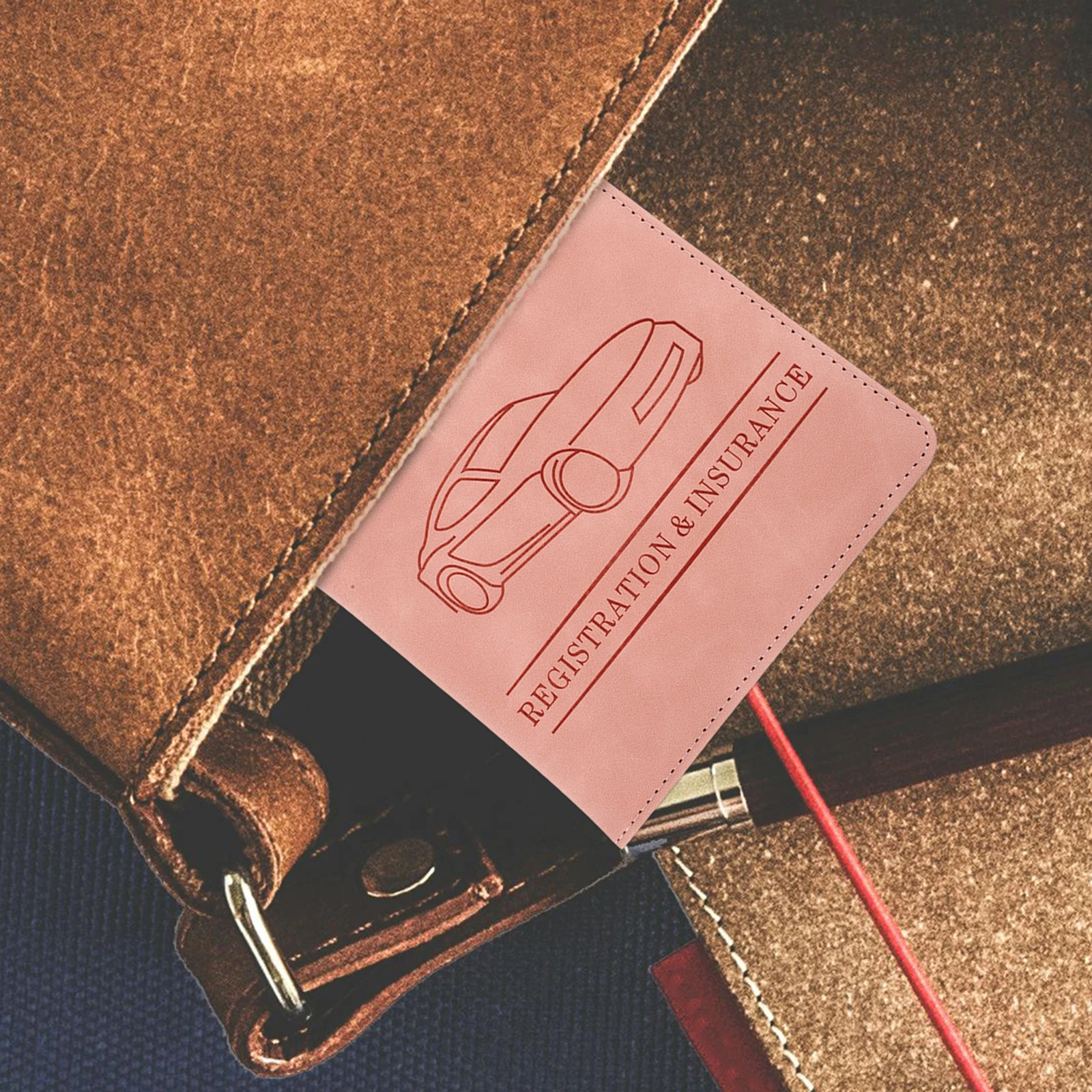 

Drivers License Holder Pink Purse Travel Credit Card ganizer ID Case Wallet Car Insurance Documents Protector Large Capacity