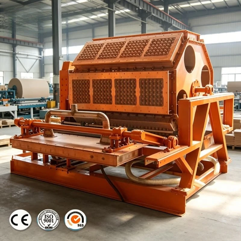 PLC Touch Screen Rotary Egg Tray Forming Machine Gearbox Motor Powered Pulp Molding Equipment For Fruit Egg Box Making Custom