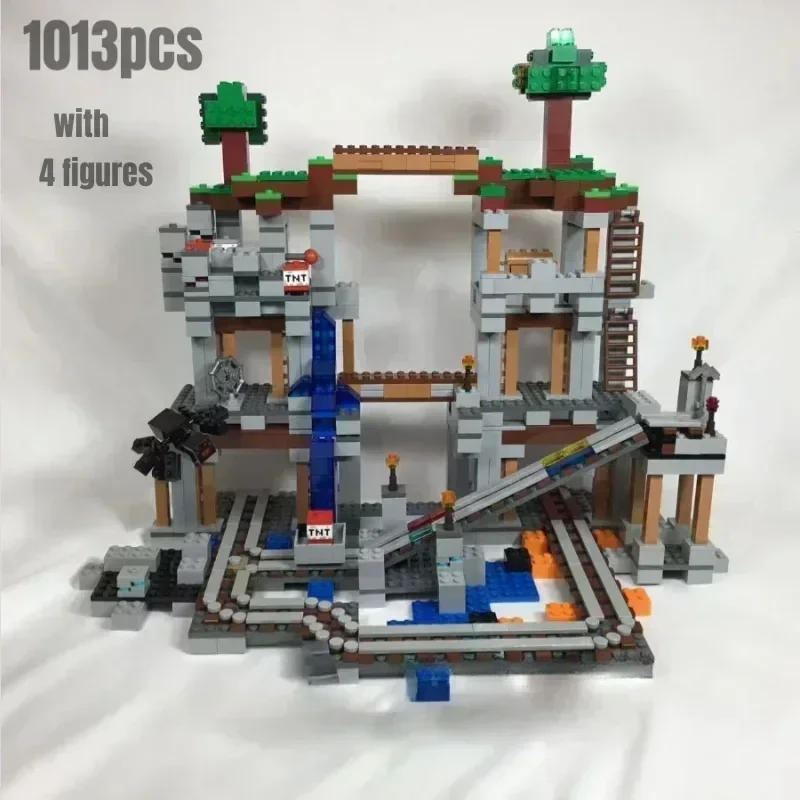 1013pcs Affordable underground mine building block model collection display My world children's toy gift  minecraft