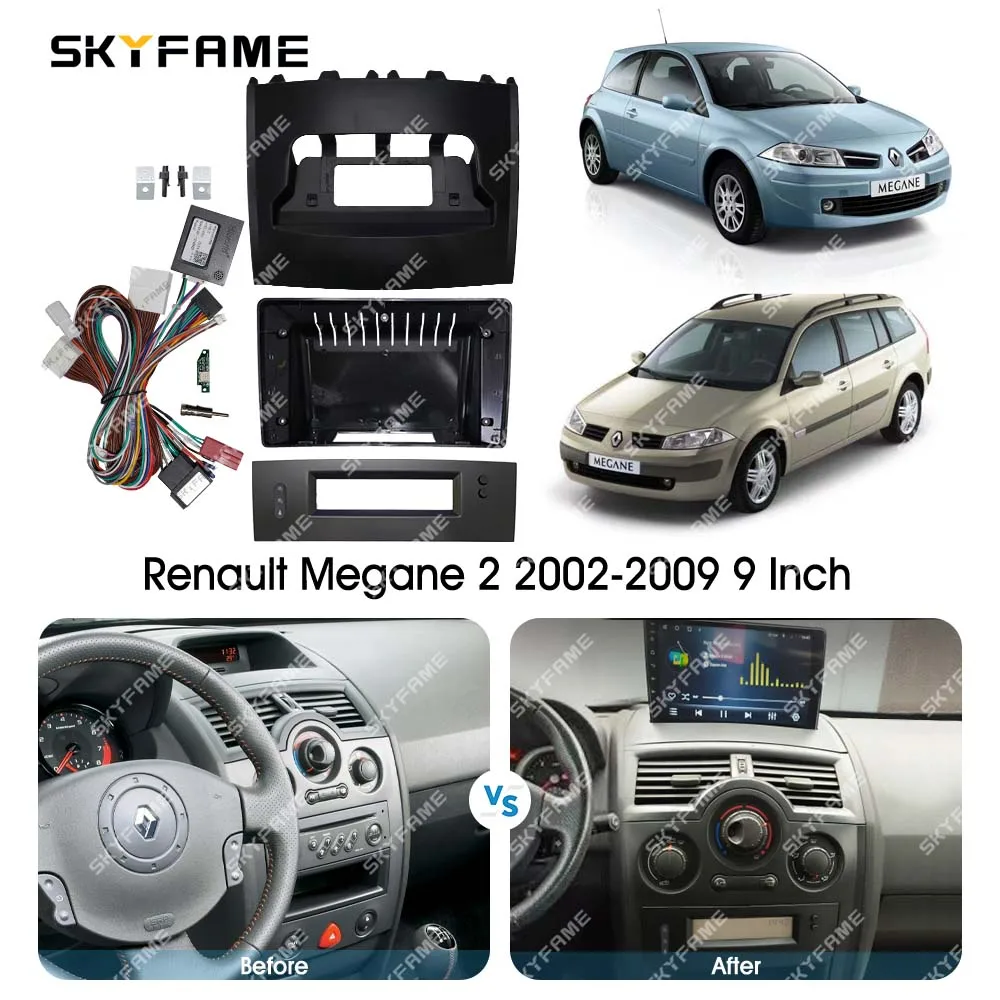 Caja de almacenamiento de Fascia para marco de coche SKYFAME para Renault Megane 2 Fluence