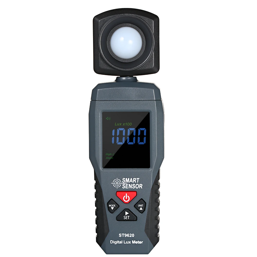 ST9620 Luxmètre numérique luminomètre portatif outils de mesure d'éclairement lumineux 1-200000 Lux écran LCD,