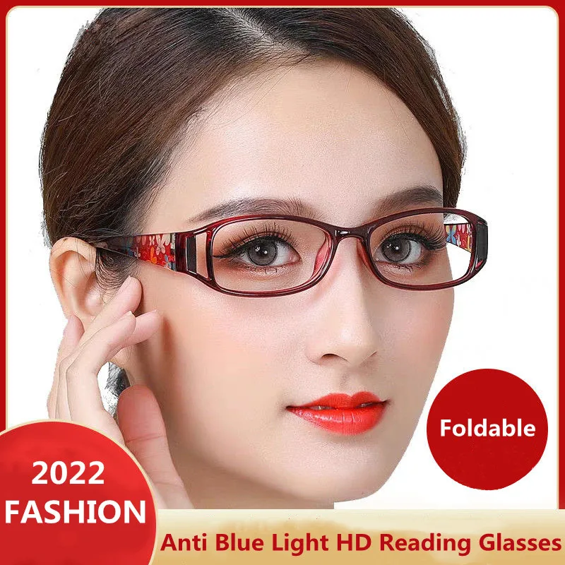 

Folding Reading Glasses Eyeglass With Case Women Men Blue Light Blocking Reading Magnifying Presbyopic Glasses +1.00~+4.00