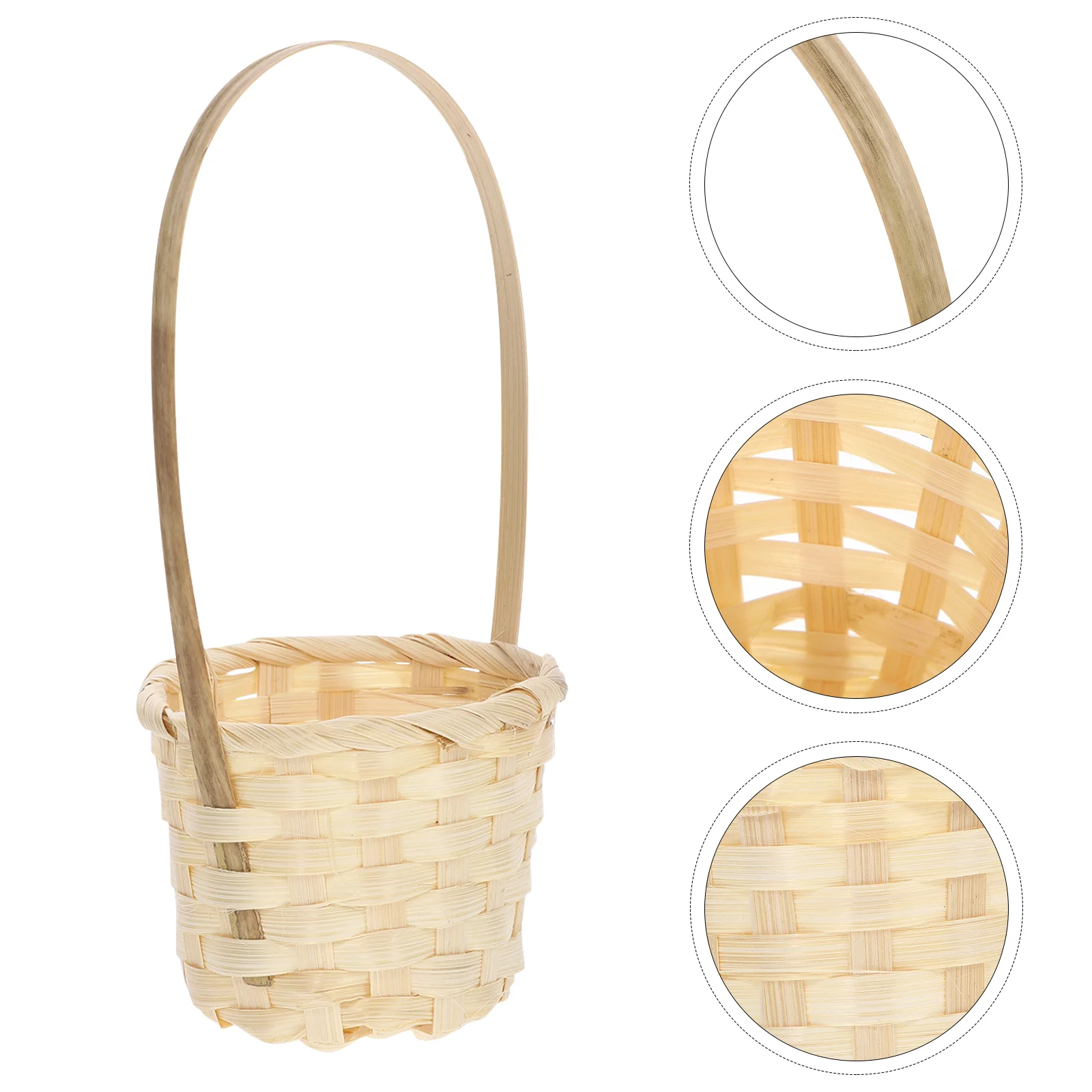 

8 Pcs Woven Basket Multi-purpose Baskets for Shelves Picnic Handheld Storage Bamboo Handmade Flower Child
