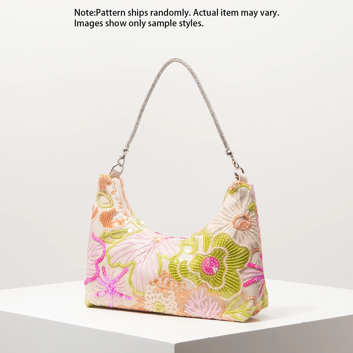 Shoulder Bag,Floral Pop,Sequin Bag,Embroidery,Gala Night,Party Outfits,Prom Bag,Wedding Items,Elegante,Valentine,Random Pattern