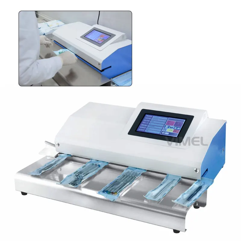 Dental Disinfection Sealing Machine with 2 Line Printer Digital Touch Screen Display Dental Clinic Sterilization Bag Sealer