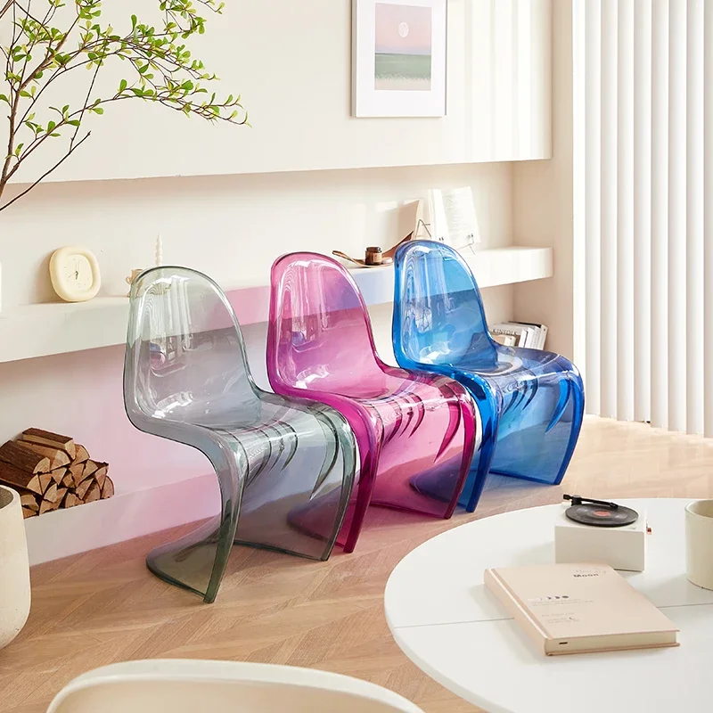 Design Minimalist Dining Chair Acrylic Kitchen Colorful Office Chair Modern Cadeira De Jantar Cadeira Living Room Furniture