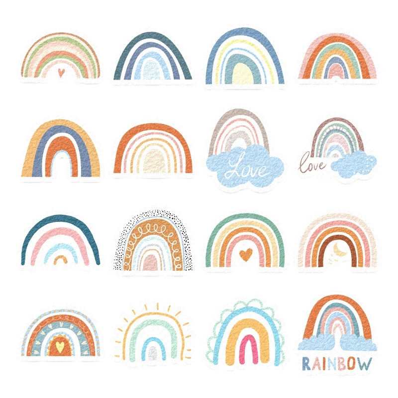 

16 PCS Calm Stickers Rainbow Styles For Anxiety Sensory, Stress Anxiety Relief Items