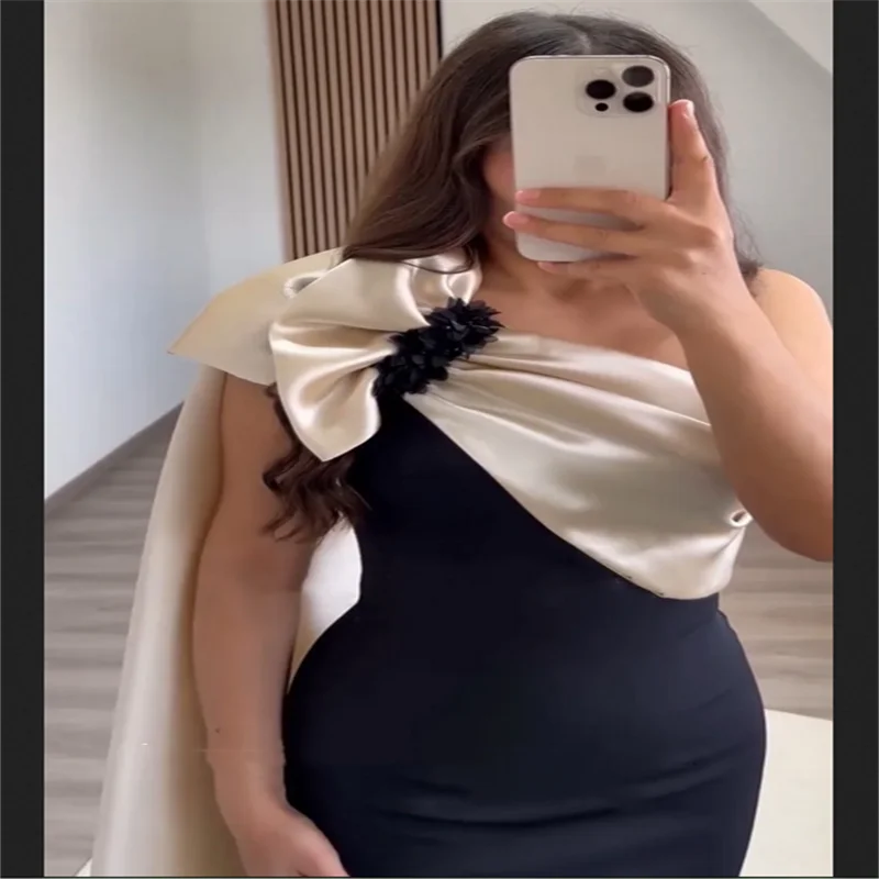 Schwarzes Abendkleid 2025, Meerjungfrau, maßgeschneidert, eine Schulter, elegante Damen-Abendparty-Kleider für besondere Anlässe, Ballkleider