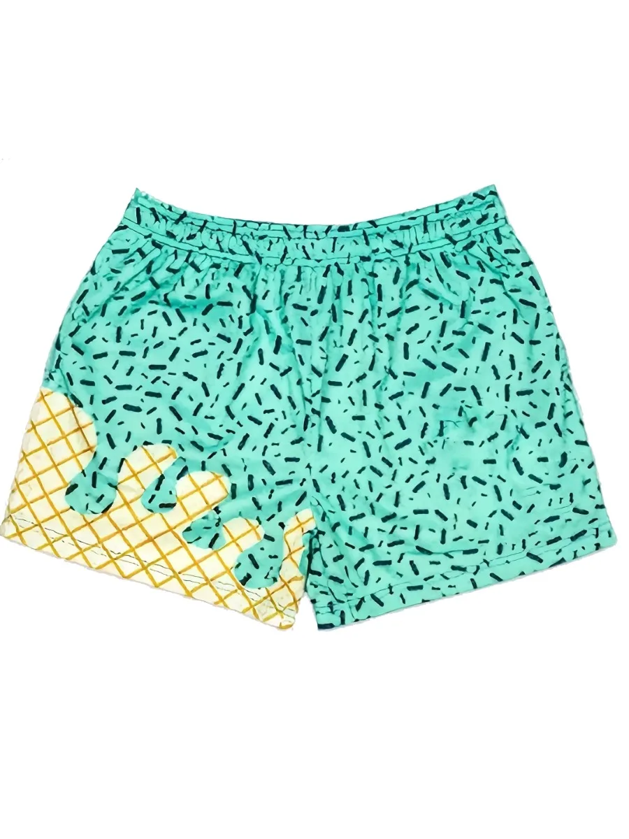 Мужские бейсбольные шорты с мороженым, повседневные летние шорты для гольфа, бега, спорта и пляжа