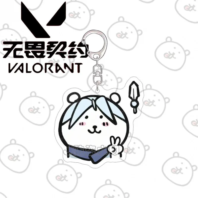 حار لعبة Valorant سلسلة مفاتيح مصنوعة من الأكريليك أرقام Llaveros الكرتون تأثيري مفتاح سلسلة شارة قلادة مجوهرات اكسسوارات هدايا تأثيري #6