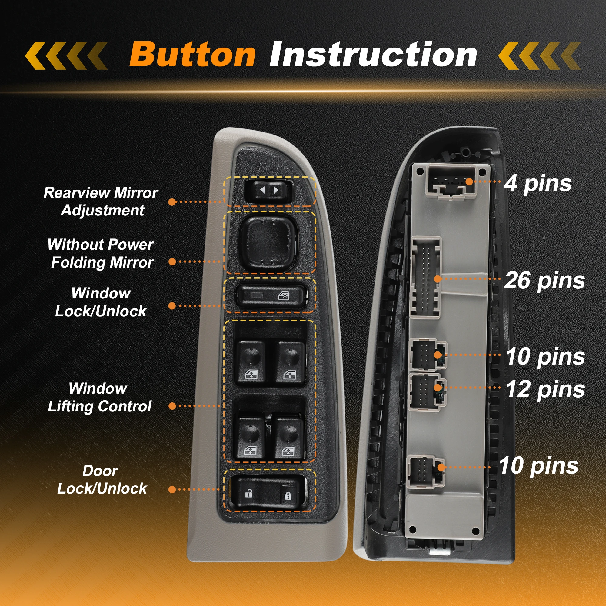 

Переключатель стеклоподъемника с дистанционным управлением UXCELL, коричневый, 15883323, для Chevrolet Silverado Suburban