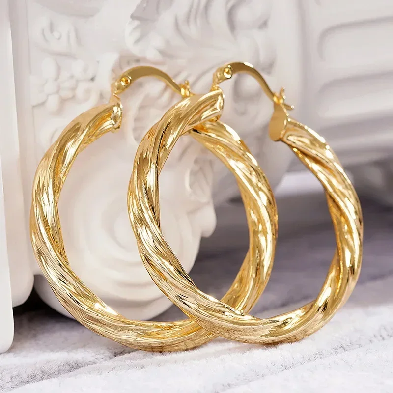 2026 Metallic Geometric Ring Earrings Set for Women Exaggerated Heavy Industry Style High End European American Jewelry Trend