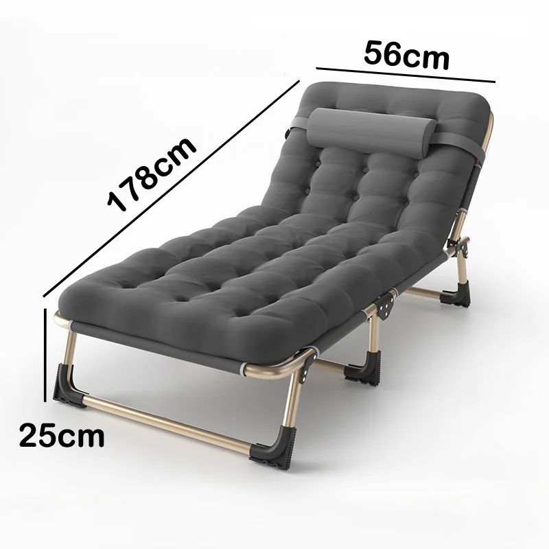 Cama plegable de 178x56x25cm, cama individual de oficina, silla reclinable portátil, CAMA DE ACOMPAÑANTE de hospital, cama de siesta simple, cama de