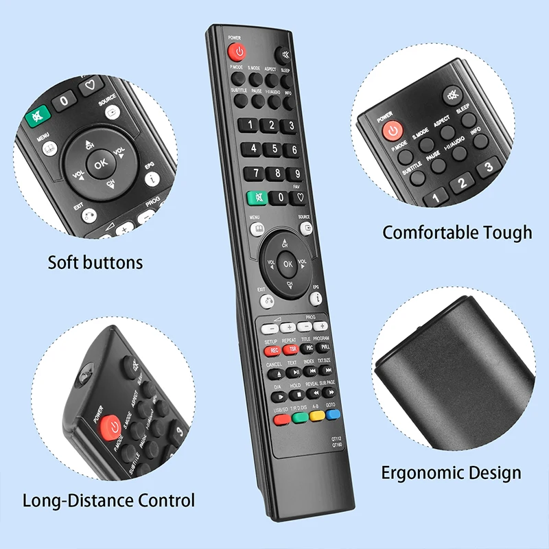 QT112 QT160 Remote Control For Soniq LCD TV L32V10A-AU E16Z11A-AU QSP550TV2-AU L55S11A-AU L60U11A-AU