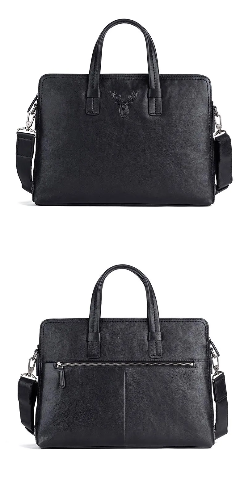 Retro Men's Briefcase Leather Casual Handbag Top Layer Cowhide Shoulder Bags Men Business Bag Pure Leather Laptop Tote Bags