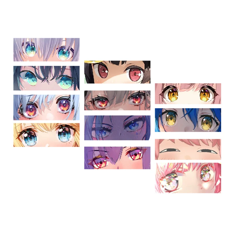 Picture: All Kinds of Anime Girl Eyes Waterproof Reflective Car Motorcycle Laptop Decorative Stickers Bumper Trunk Exterior Accessories
