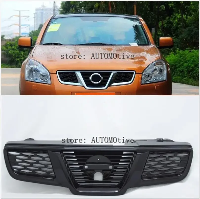 blackABS Chrome Honey Bumper Mesh Grille ,Front Car Grill Grill For Nissan Qashqai J10 2007 2008 2009 2010 2011 2012 2013 2014