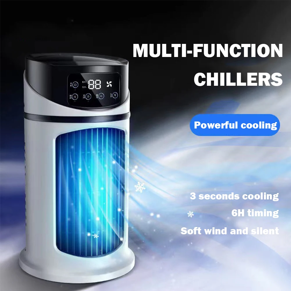 Ventilador de aire acondicionado portátil, Enfriador de aire evaporativo de 6 velocidades con humidificador, ventilador de refrigeración de escritorio para uso en el hogar, la Oficina y el dormitorio