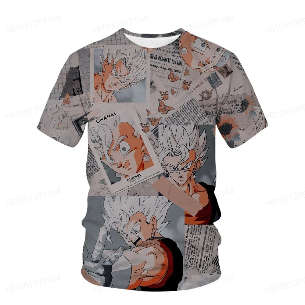 2024 New Dragon Ball Super 3D Printing Saiya Man Goku T-shirt Dzieci Cartoon Odzież Casual Comfort 4-14T Y2K