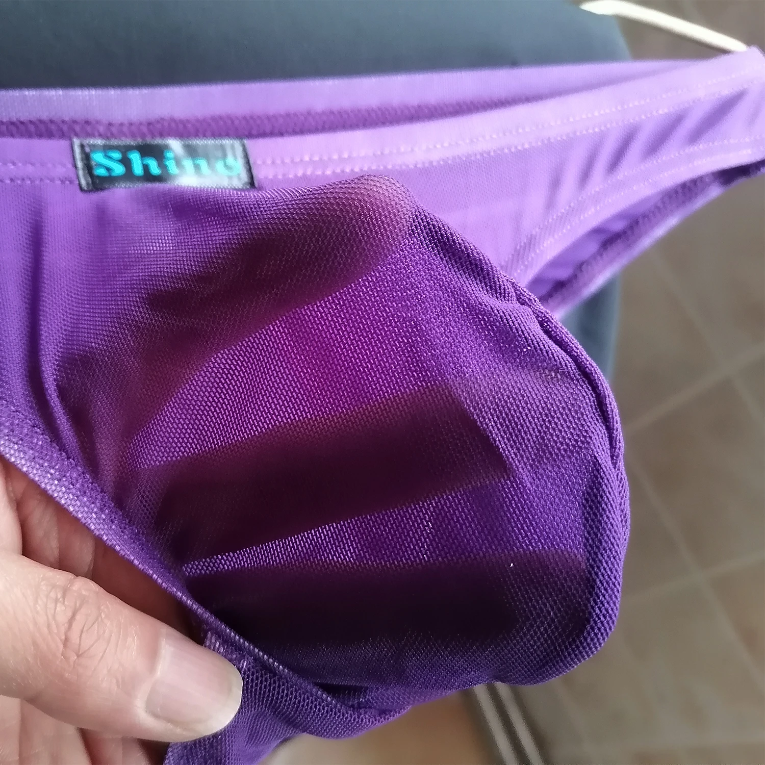 شبكة شفافة الرجال الانتفاخ الملابس الداخلية ملخصات غريبة Intimo Uomo الحقيبة Cueca الحسية Masculino زلة أوم انظر من خلال سراويل الذكور