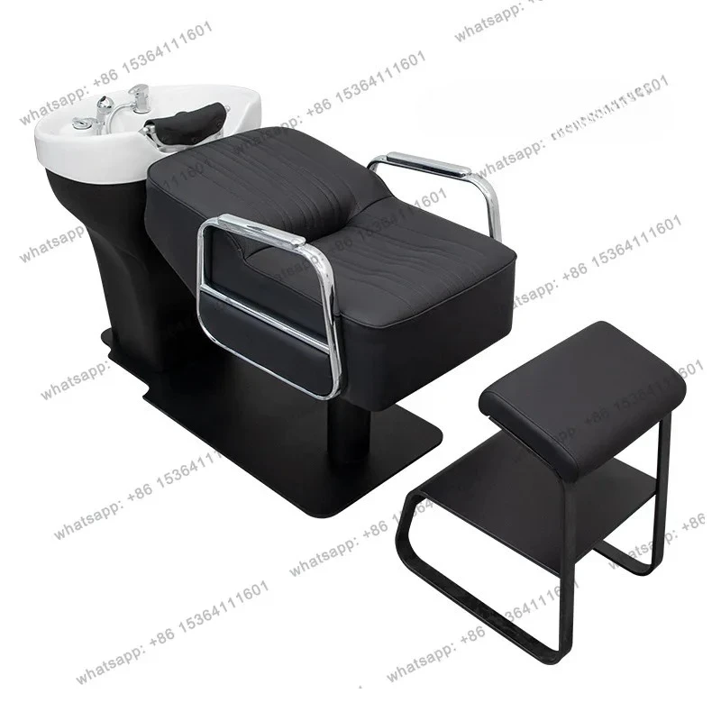 

Ceramic basin shampoo bed Barber shop special seated semi-lying flush bed
