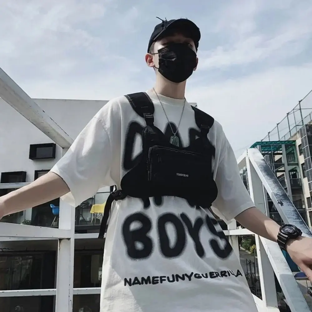 

Hip Hop Hip Hop Vest Bag Functional Waterproof Chest Bag Large Capacity Streetwear Sports Chest Bag Couple Bag