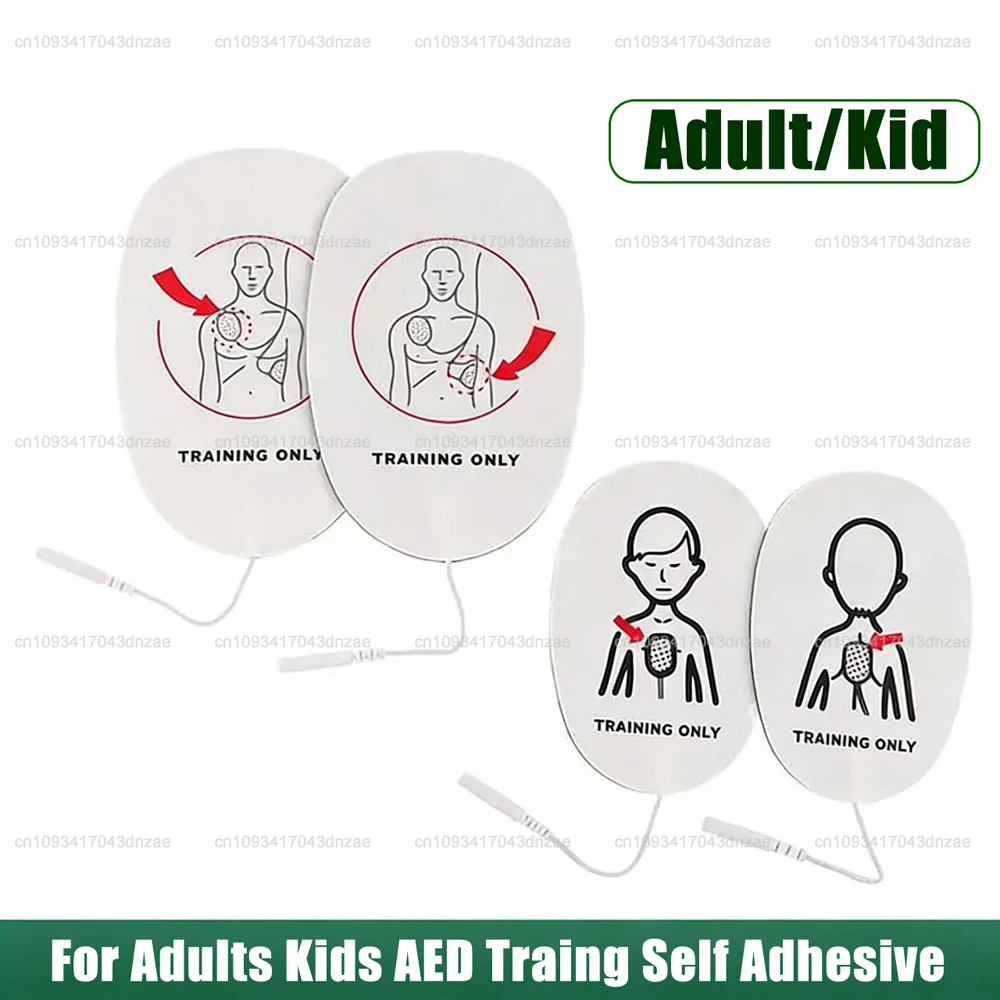 

1Pair AED Training Defibrillation Electrode Conducting Patch For Adults Kids AED Training Self Adhesive For First Aid Medical