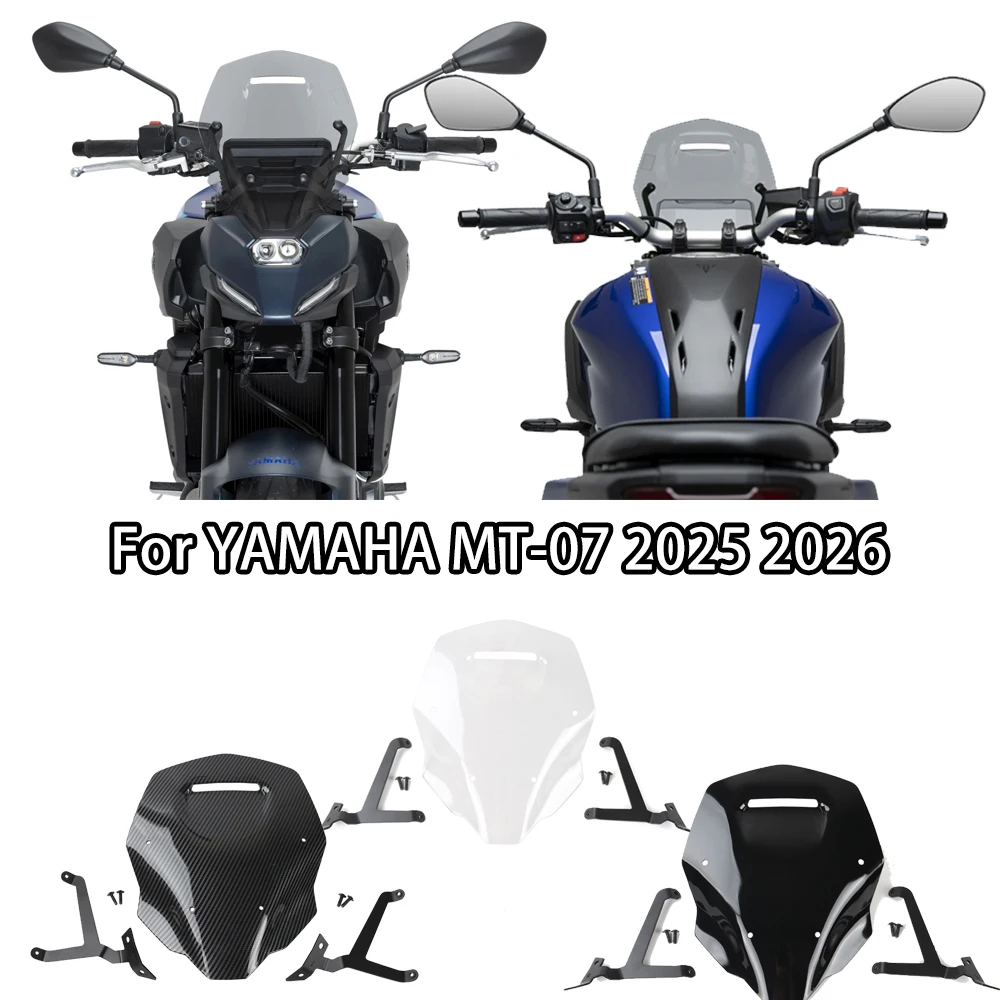 Parabrezza moto di alta qualità per YAMAHA MT-07 Gen4 2025 2026, parabrezza ABS deflettore vento sport touring