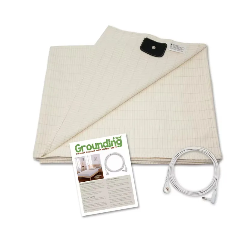 Earthing Sheet Radiation Grounding Sheet & Conductive Copper Cord Fitted Sheet Cotton Silver Antimicrobial healthy Bedding  set