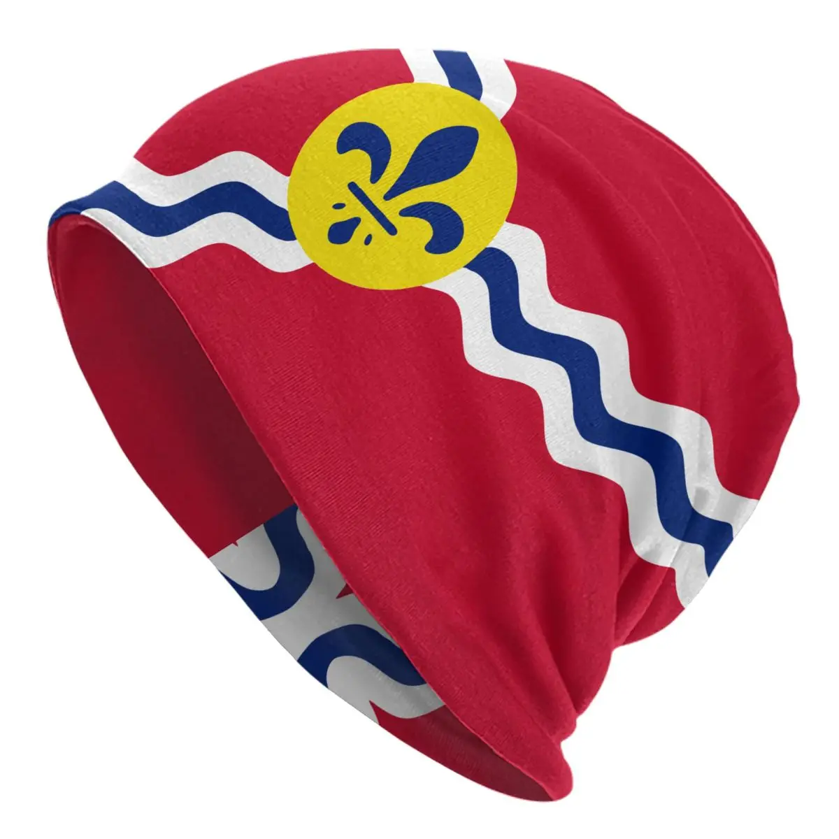 Flag Of St. Louis Bonnet Hat Casual Street Skullies Beanies Hat Fleur De Lis Lily Flower Symbol Men Women Warm Multifunction Cap