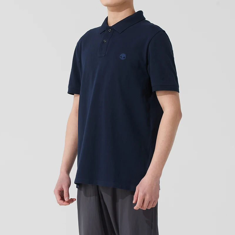 Camisa polo masculina Timberland casual negócios camiseta algodão respirável meia manga A24H2Z02