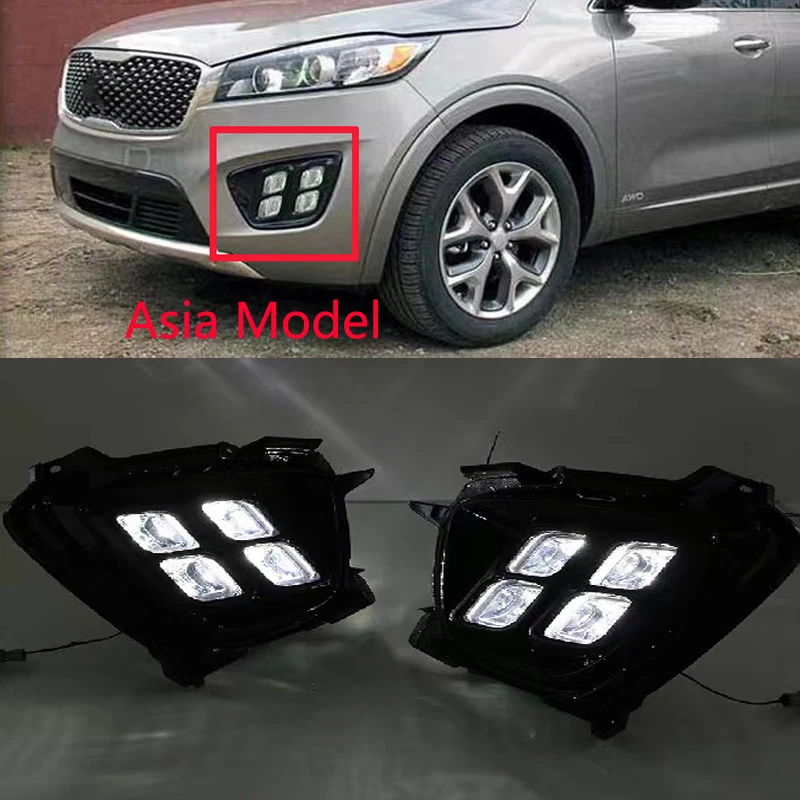 

Противотуманные фары для KIA Sorento 2015 2016 2017, аксессуары для ДХО, светодиодные дневные ходовые огсветильник, водонепроницаемый передний бампер