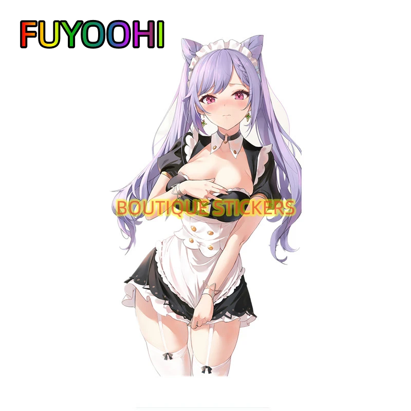 

FUYOOHI Funny Genshin Impact Car Stickers Sexy Girl Cartoon Anime Decals Car Window Motorcycle Decoration Vinyl KK PVC