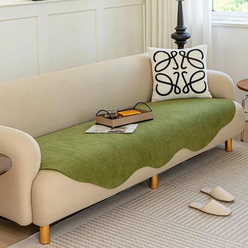 Irregular Shaped Soft Sofa Towel Solid Color Luxury Sofa Covers for Living Room All Season Universal Anti-slip Couch Covers