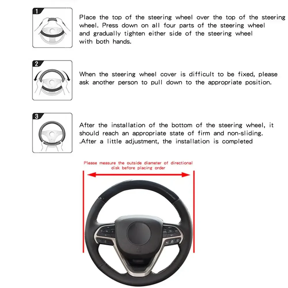 38CM Car Steering Wheel Cover Auto Steering Wheel Braid On The Steering Wheel Cover Case Funda Volante Universal Car Accessories