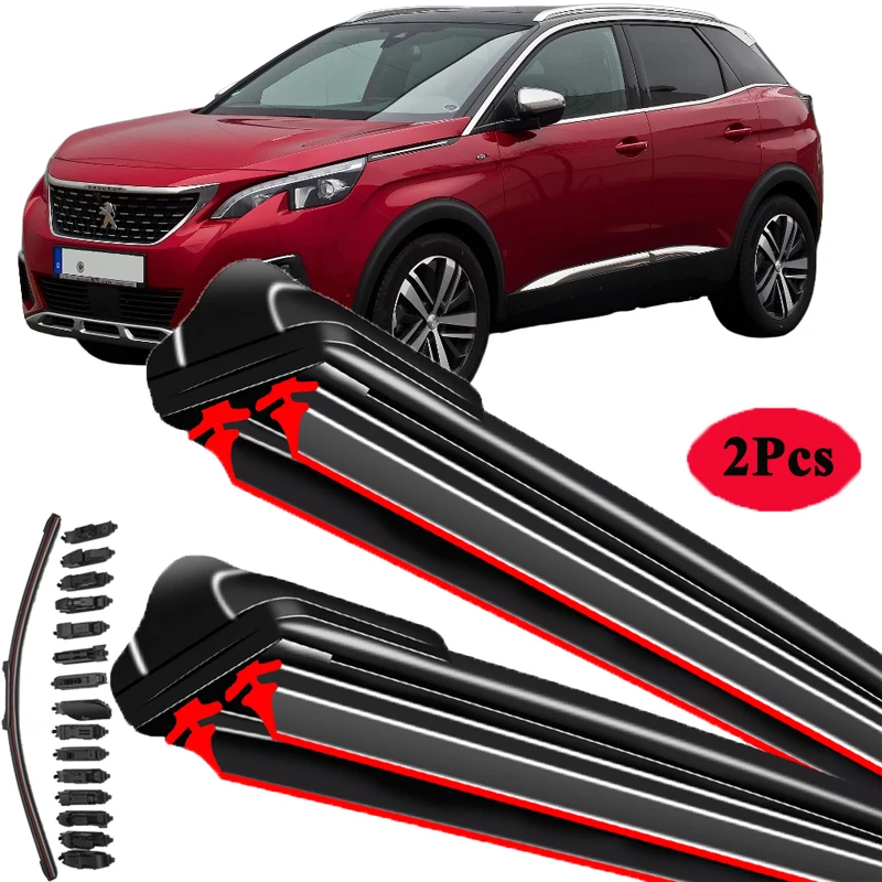 

For Peugeot 3008 MK1 MK2 2008-2024 Car Windshield Wiper Blade Front Windscreen Brushes Washer Accessories Window Cleaning Parts
