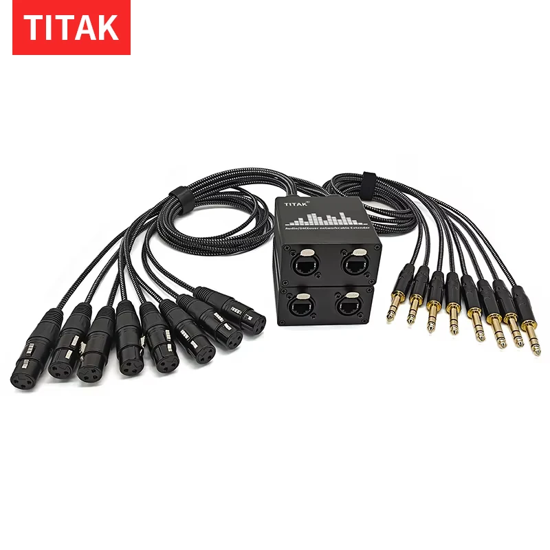 8 Channel Multi Network XLR Cable Extender Braid Cable DMX512 Signal Extender for Stage Sound and Lighting Recording Studio
