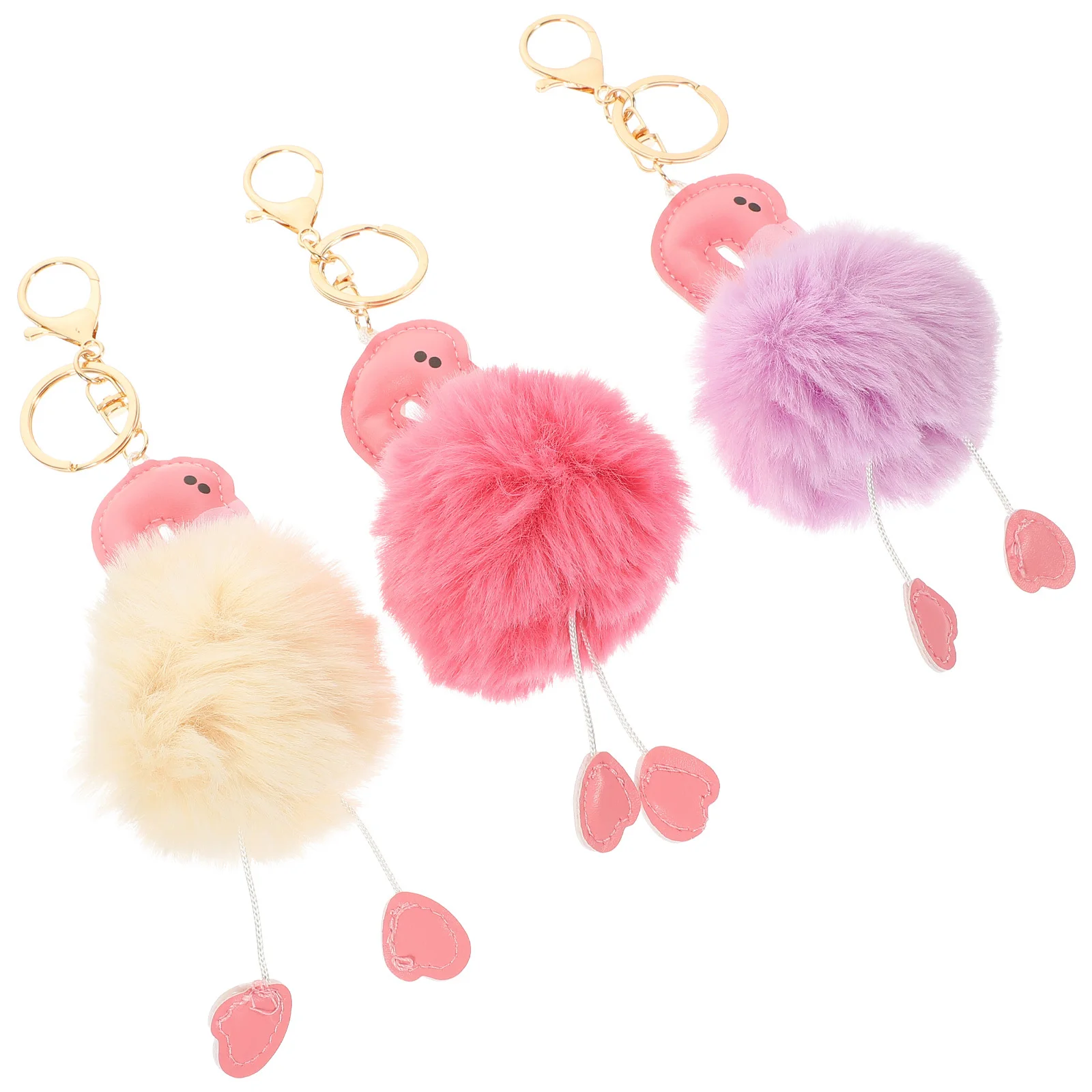 3 قطعة حلقة رئيسية فلامنغو شكل سلسلة المفاتيح الناعمة معلقة الديكور سيارة قلادة حقيبة حامل المنظم فلامنغو المفاتيح