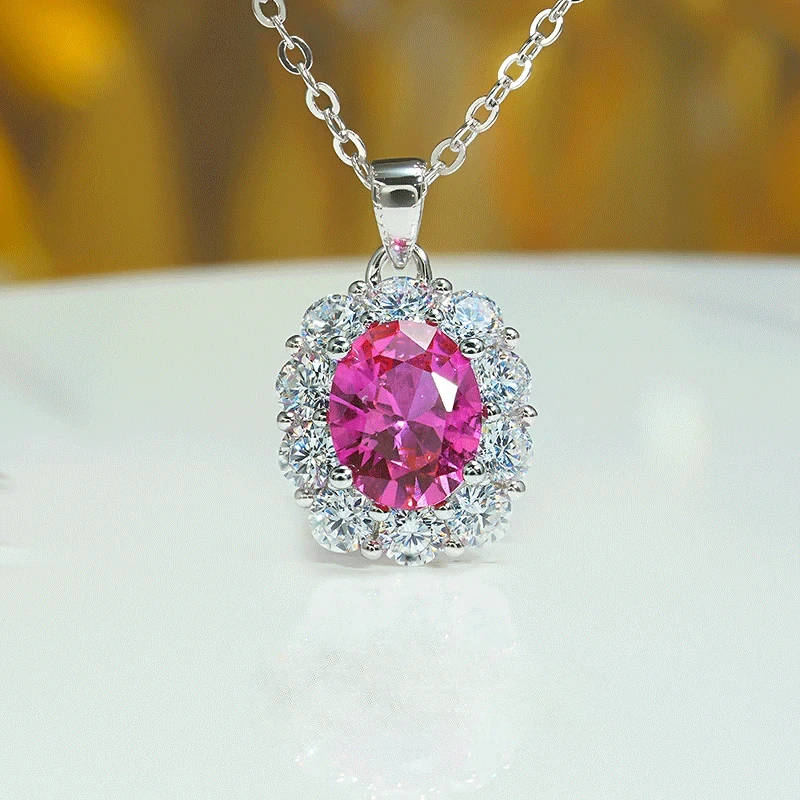 

Fashion bud 925 sterling silver pendant set paired with high carbon diamond high-end niche wedding jewelry wholesale