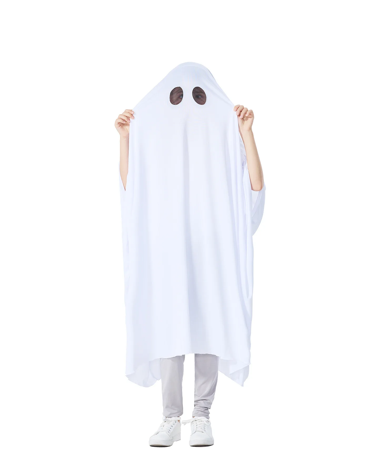Kostüm für Kinder, Halloween-Geisterkostüm, weicher, lockerer Kapuzenmantel, süßer Kürbis, schwarze Katze, Geisterumhang, lustiges, gruseliges Party-Cosplay-Outfit 2026 – Detail 6