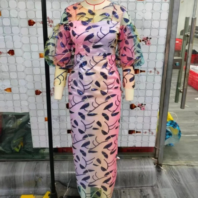 Herfst Elegante Nieuwe Afrikaanse Jurken voor Vrouwen Afrikaanse Vrouwen Dashiki Abaya Lovertjes Maxi Jurk Afrika Kleding Ankara Jurken S-4XL