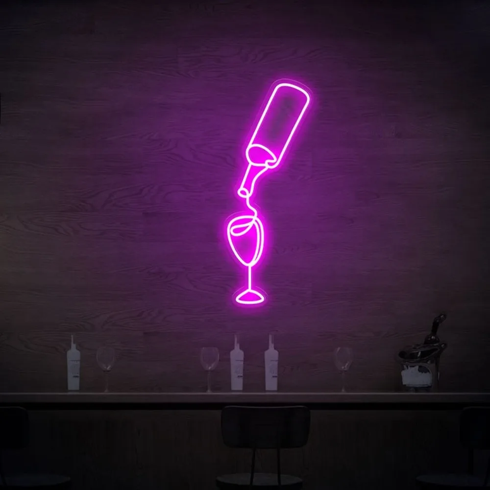 Wine Led Neon Sign lights USB Multipurpose Wall Hanging Decor  for Home Store Bar Beer Tavern Cafe Ambiance Lighting