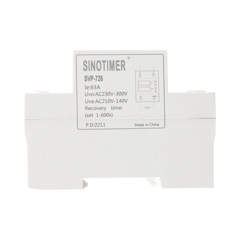 SINOTIMER 63A Din Rail Adjustable Over Voltage And Under Voltage Protective Device Protector Adjustable Over Voltage Protector