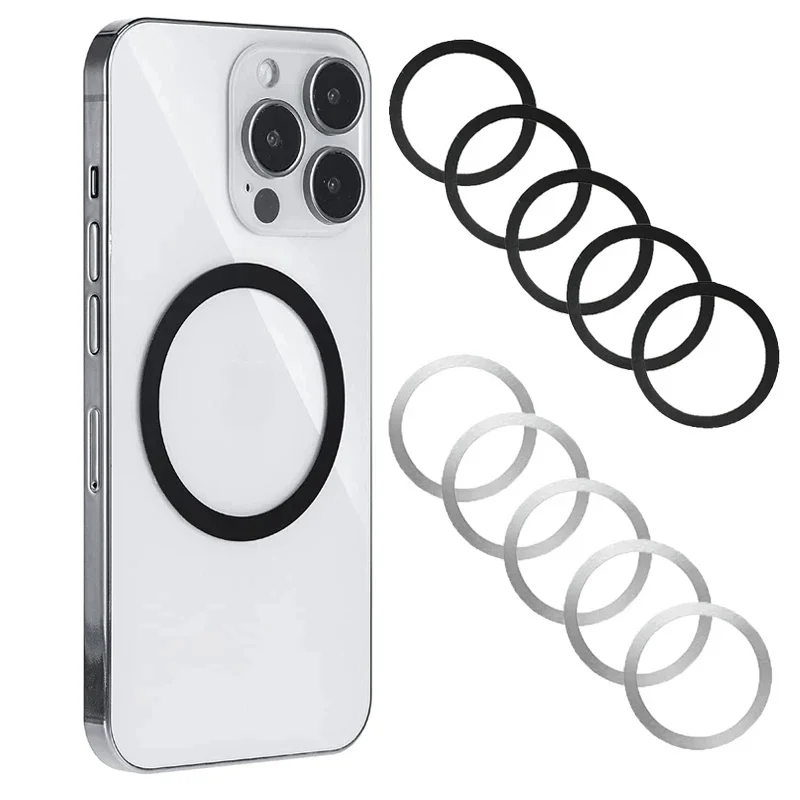 1-6Pcs Universal Magnetic Metal Plate Ring For Magsafe Wireless Charger Iron Sheet Sticker Magnet Car Phone Holder Accessories