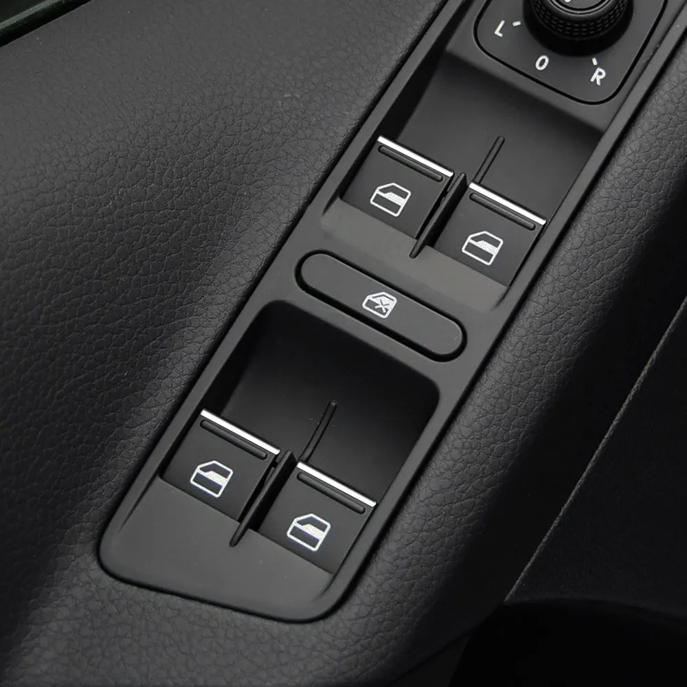 7 unids/set ABS cromado Interior perilla de elevación de ventana de coche embellecedor para Volkswagen VW Amarok 2018-2022 pegatina de botón de ventana