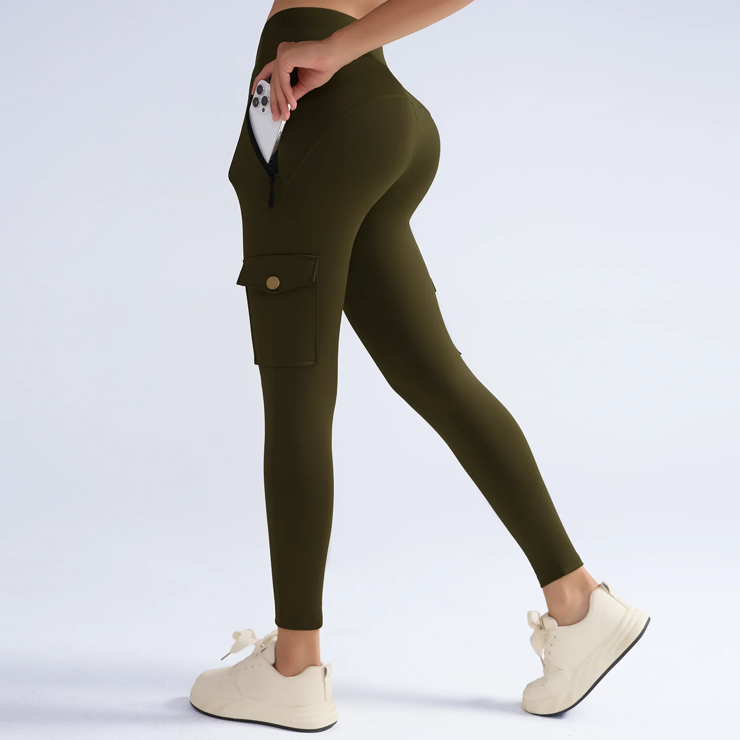 جيوب الصالة الرياضية طماق النساء عالية الخصر موضة سراويل رياضية نحيل تمتد في الهواء الطلق طماق الرياضة مريحة #5