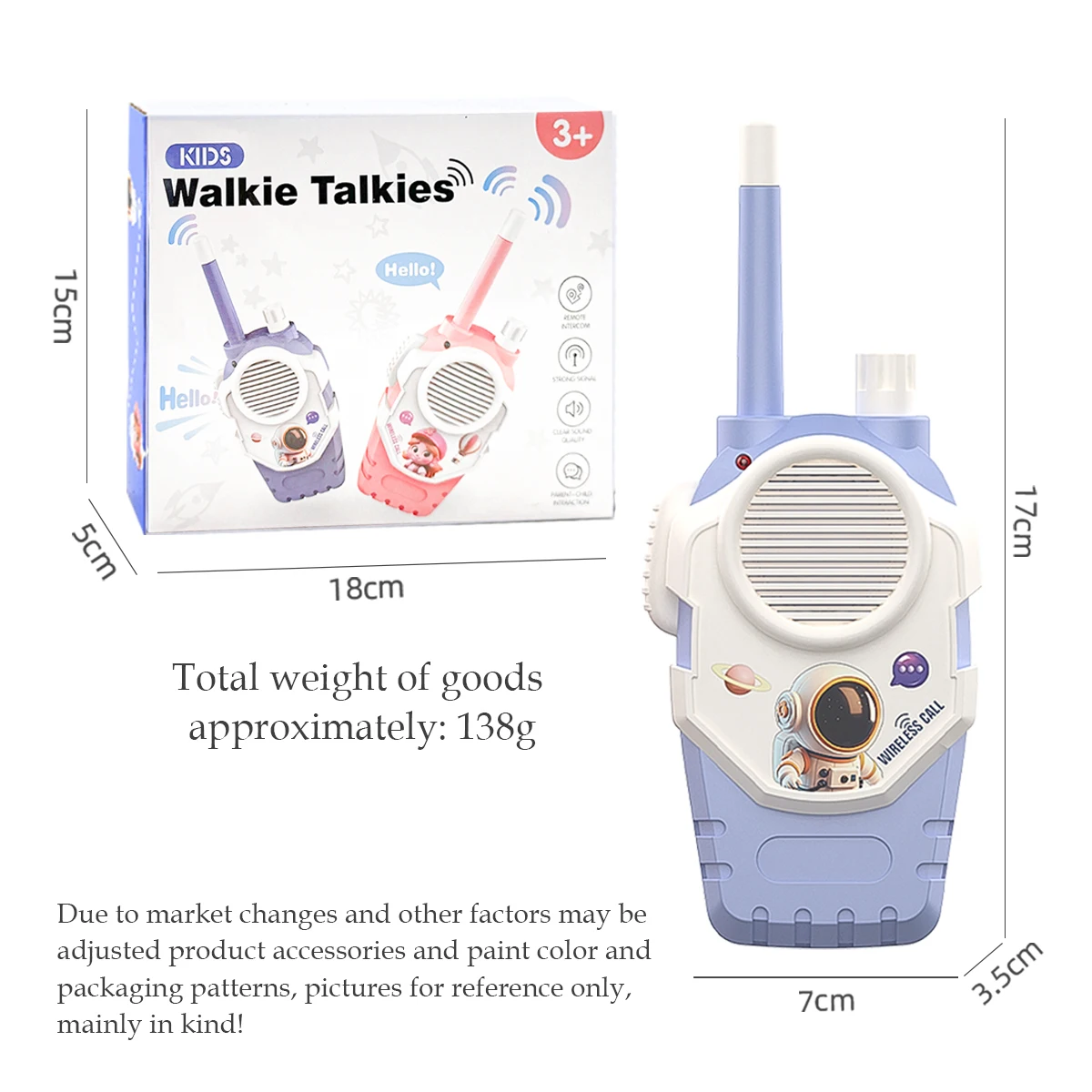 2 Buah Mainan Walkie-Talkie Anak-anak, Set Walkie Talkie Interaksi Jangkauan Penerima Dua Arah untuk Perjalanan Luar Hadiah Berkemah Mendaki