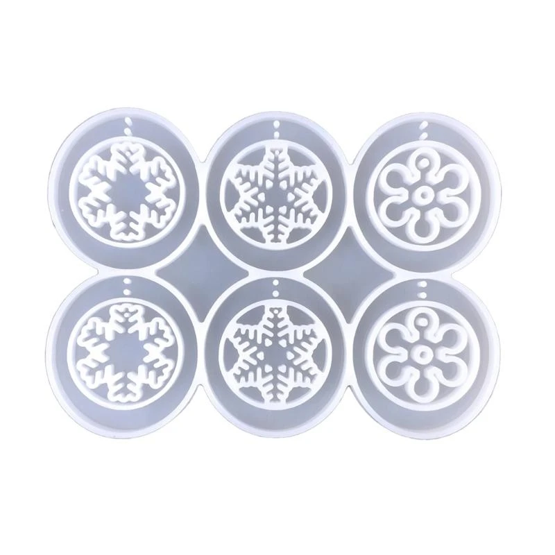 HX6F Jewelry Mould Silicone Resin Mold Christmas Snowflake Pendant Epoxy Resin Molds