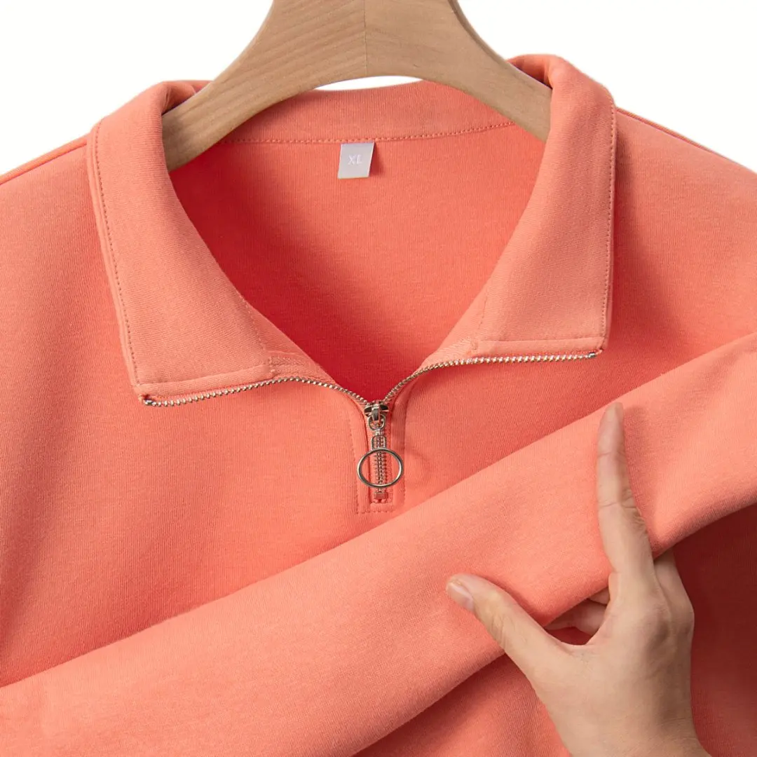 Felpa minimalista Donna 2025 Autunno 1/4 Zip Pullover Per il tempo libero Top Stand Up Colletto Felpa con cappuccio Ragazze Streetwear Pullover larghi