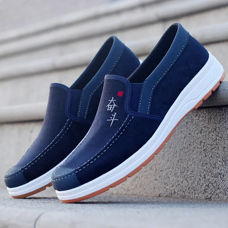 

2025 New Men's Canvas Shoes Breathable Lightweight Casual Shoes Versatile Trendy Anti slip Sports Shoes Comfort Slip On Loafers